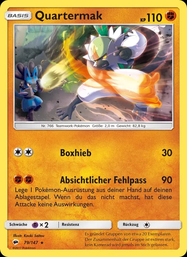 Quartermak card in German
