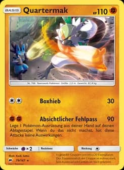 Quartermak card in German