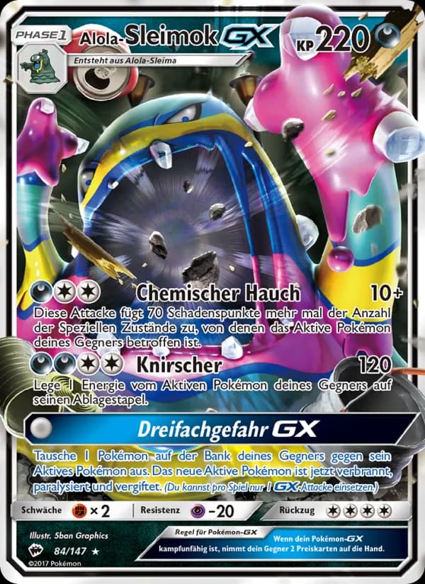 Alola-Sleimok GX card in German