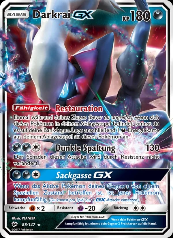 Darkrai GX card in German