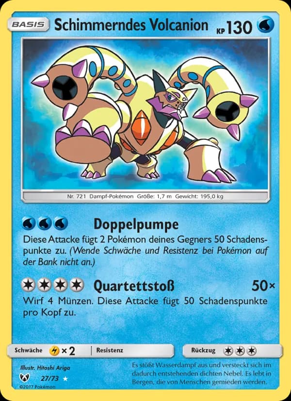 Schimmerndes Volcanion card in German