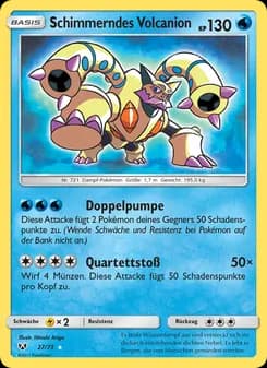 Schimmerndes Volcanion card in German