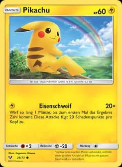 Pikachu card in German