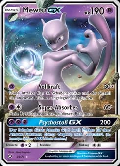 Mewtu GX card in German