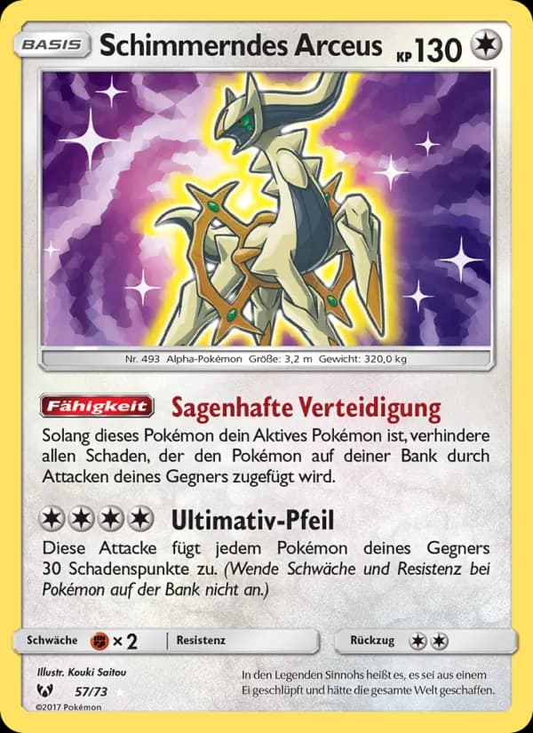 Schimmerndes Arceus card in German