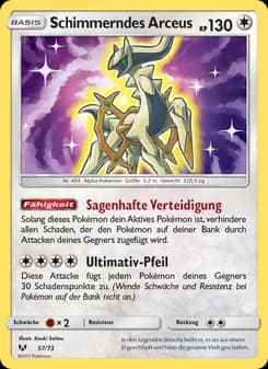 Schimmerndes Arceus card in German