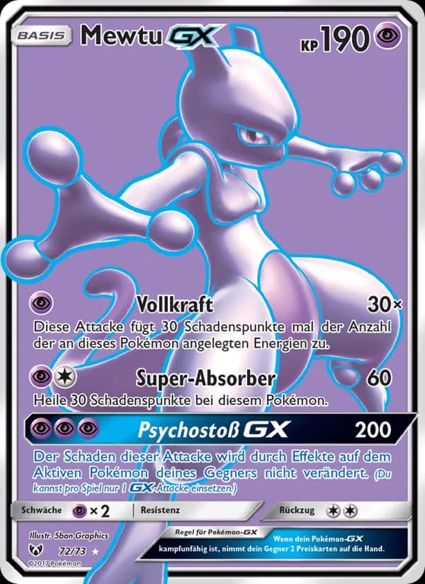 Mewtu GX card in German