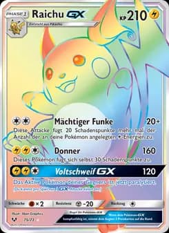 Raichu GX card in German