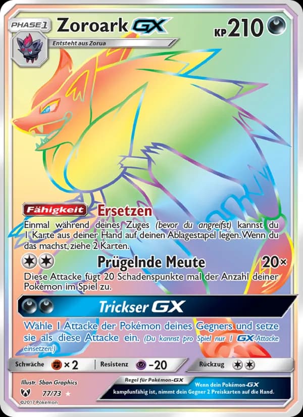 Zoroark GX card in German