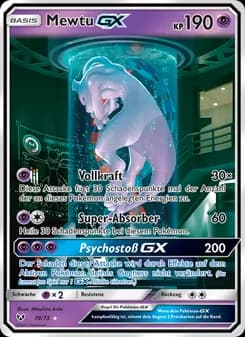 Mewtu GX card in German