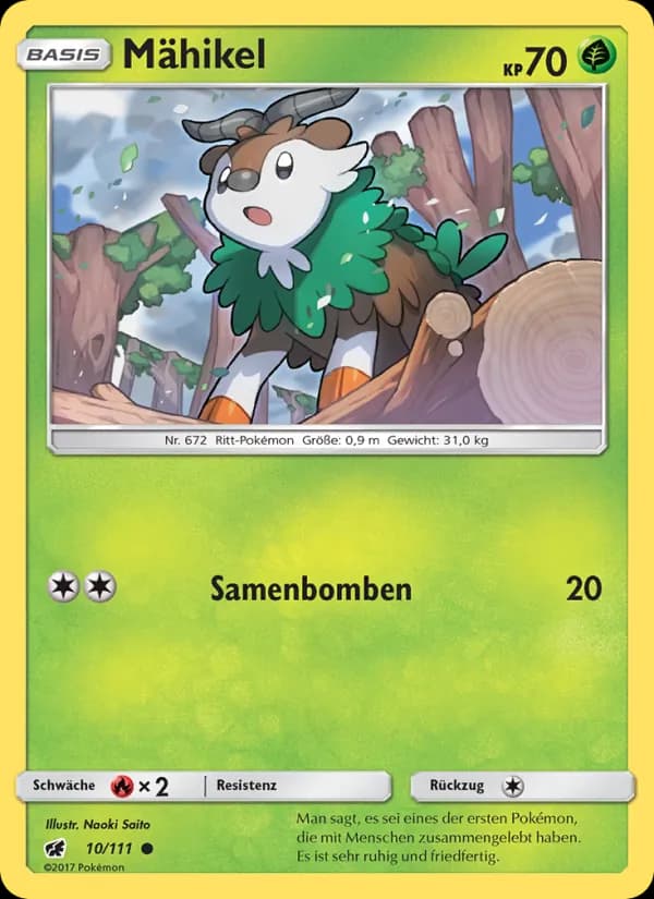 Mähikel card in German