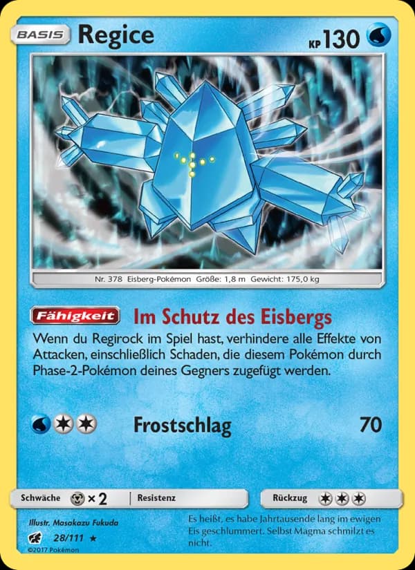 Regice card in German