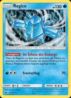 Regice card in German