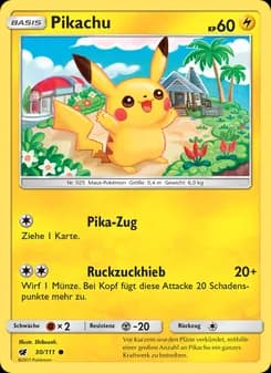 Pikachu card in German