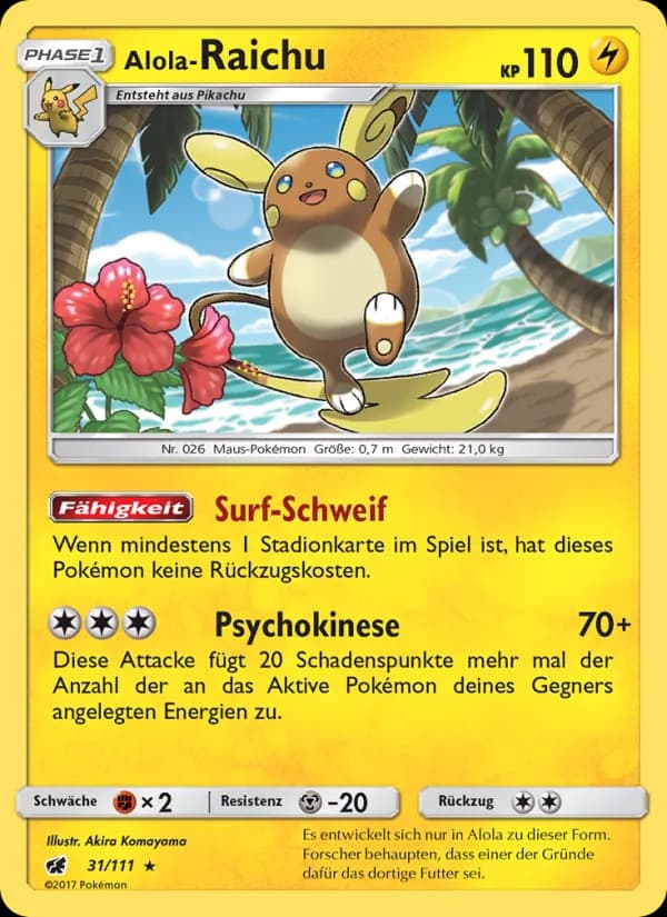 Alola-Raichu card in German