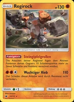 Regirock card in German