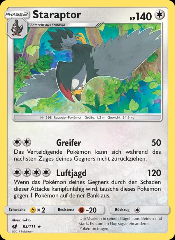 Staraptor card in German