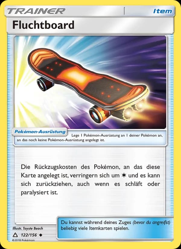 Fluchtboard card in German