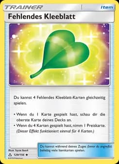 Fehlendes Kleeblatt card in German
