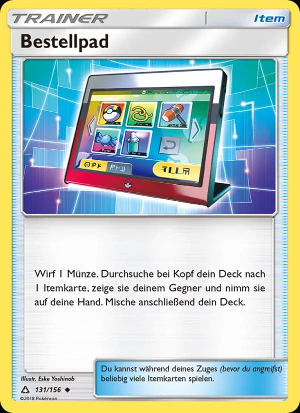 Bestellpad card in German