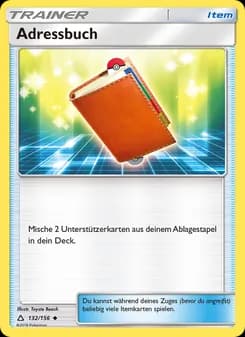Adressbuch card in German