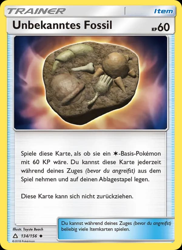 Unbekanntes Fossil card in German