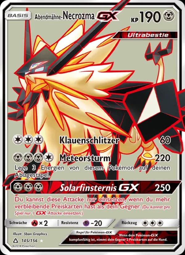 Abendmähne-Necrozma GX card in German