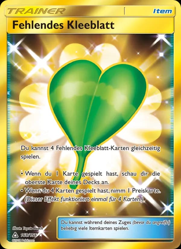 Fehlendes Kleeblatt card in German