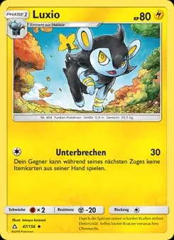 Luxio card in German
