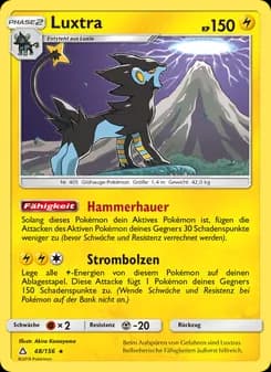 Luxtra card in German