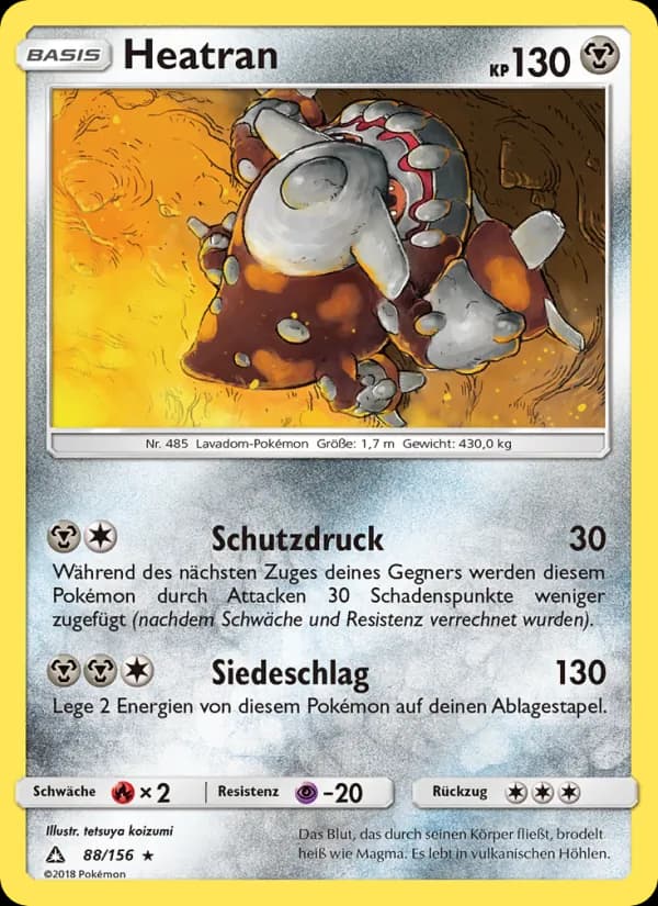 Heatran card in German