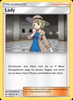 Lady card in German