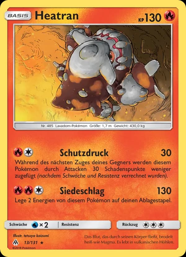 Heatran card in German