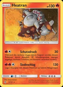 Heatran card in German