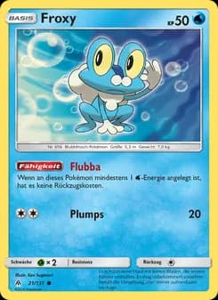 Froxy card in German