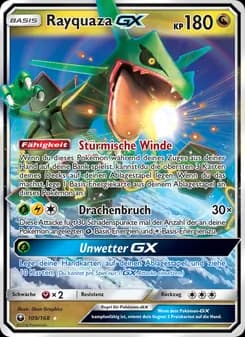 Rayquaza GX card in German