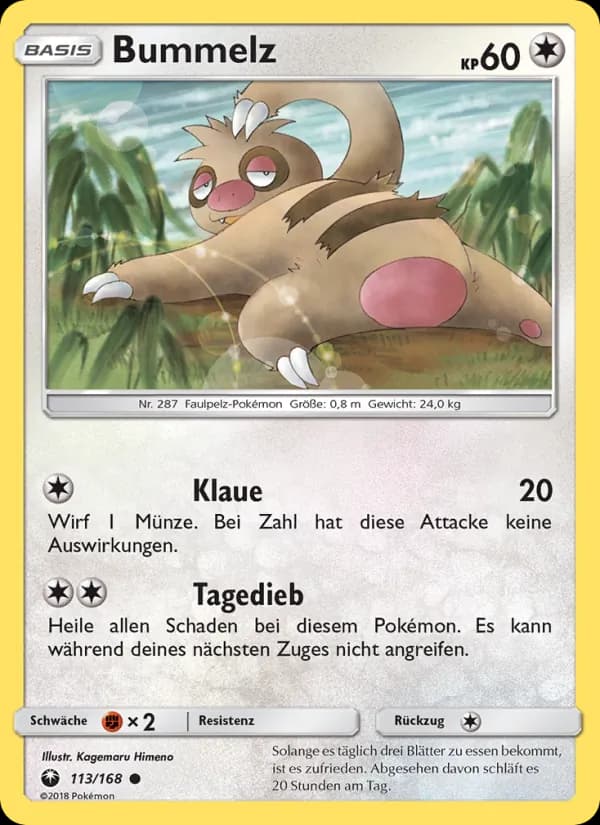 Bummelz card in German