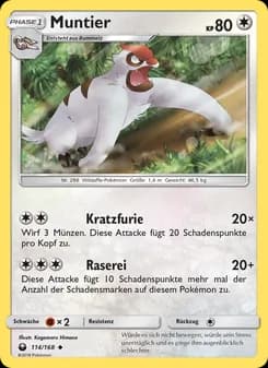 Muntier card in German