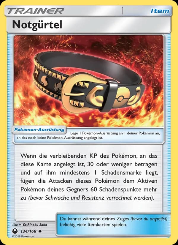 Notgürtel card in German