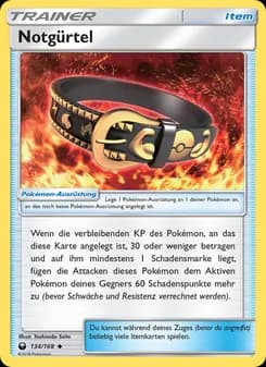 Notgürtel card in German