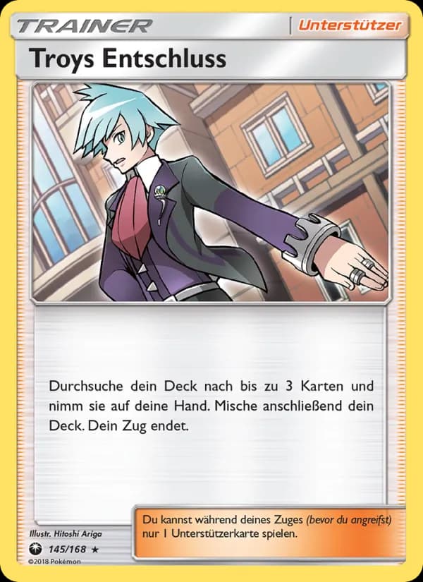 Troys Entschluss card in German