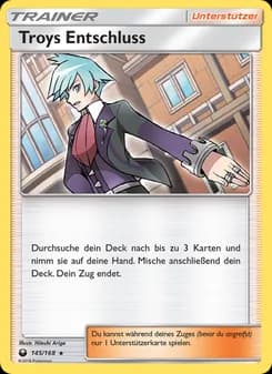 Troys Entschluss card in German