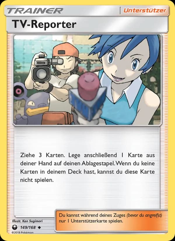 TV-Reporter card in German