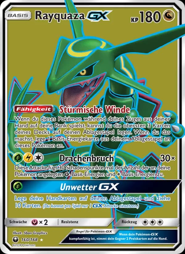 Rayquaza GX card in German
