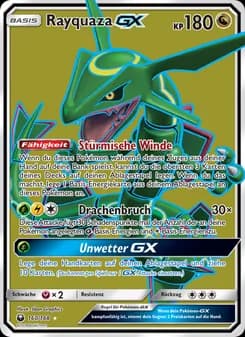 Rayquaza GX card in German