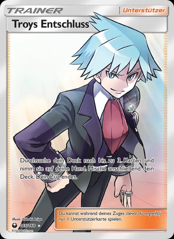 Troys Entschluss card in German