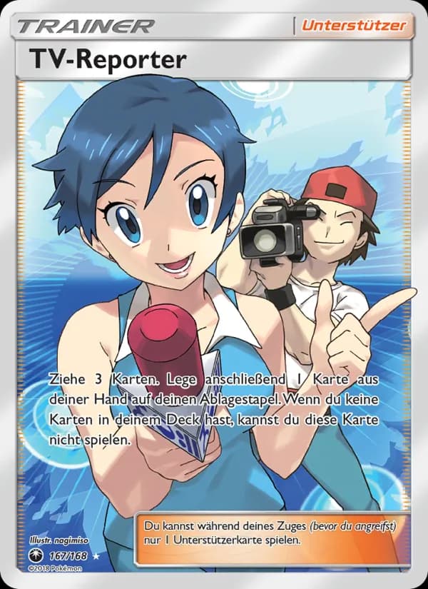 TV-Reporter card in German
