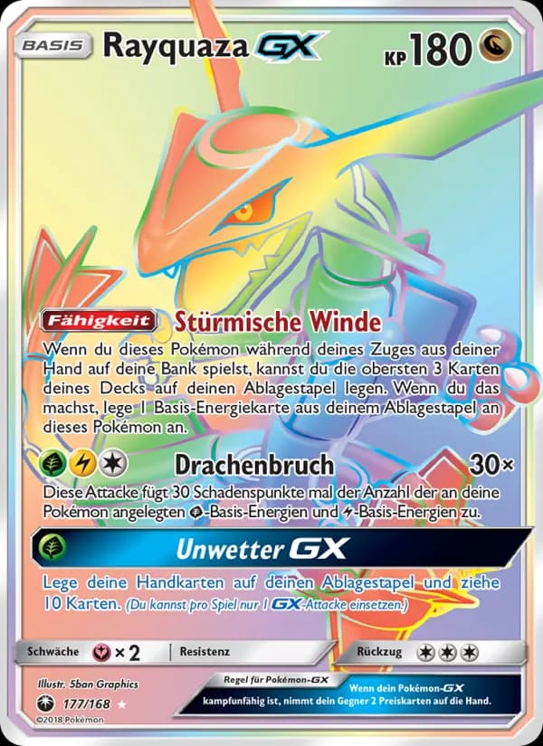 Rayquaza GX card in German