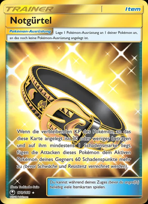Notgürtel card in German