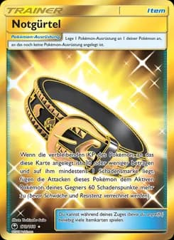 Notgürtel card in German